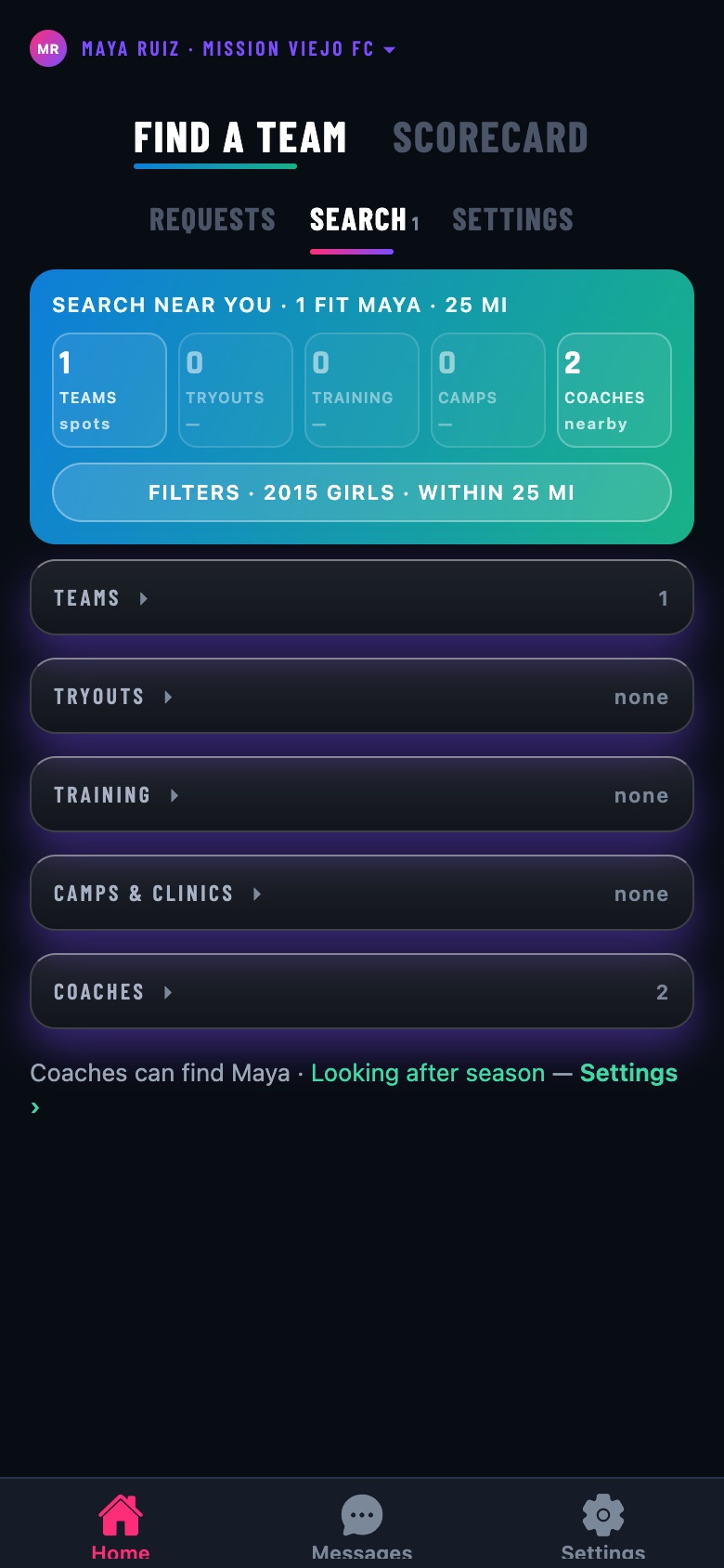 Find a team: teams, tryouts, training, camps and coaches near you